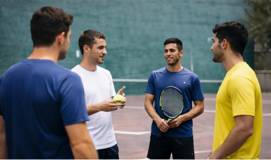 Jugador realizando ejercicios de entrenamiento de frontenis
